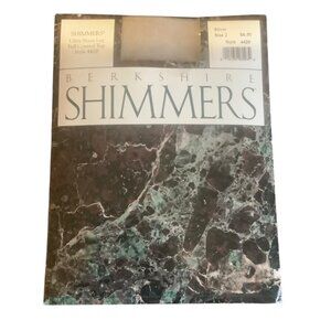 Vtg Berkshire‎ Shimmers Ultra Sheer Leg Full Control Top Pantyhose Silver Size 2